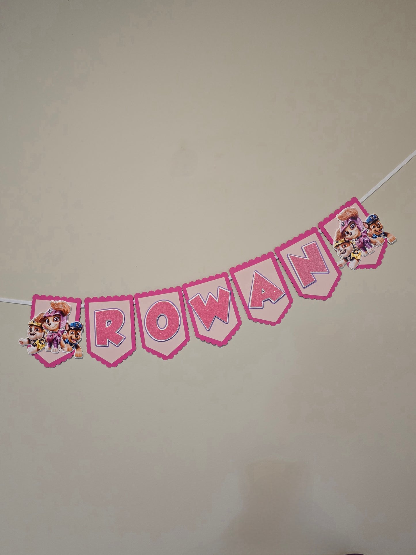 Paw Patrol Girly banner, Paw Patrol theme banner, Paw Patrol party decoration