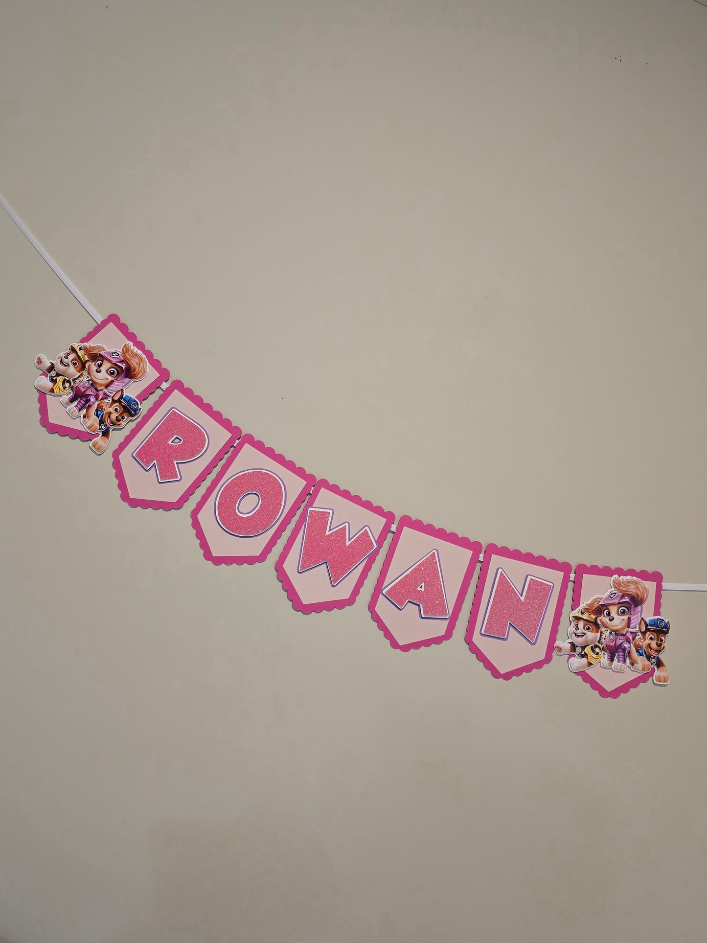 Paw Patrol Girly banner, Paw Patrol theme banner, Paw Patrol party decoration