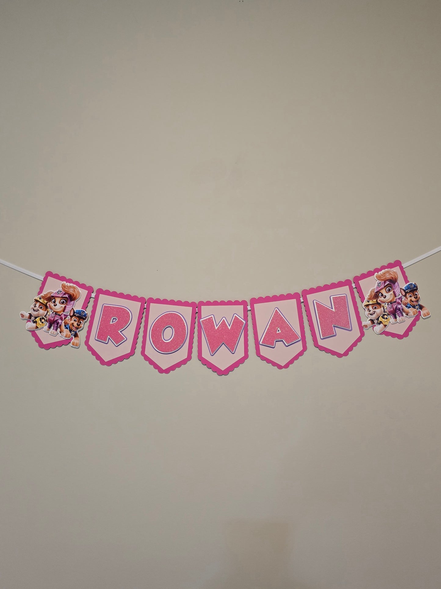 Paw Patrol Girly banner, Paw Patrol theme banner, Paw Patrol party decoration