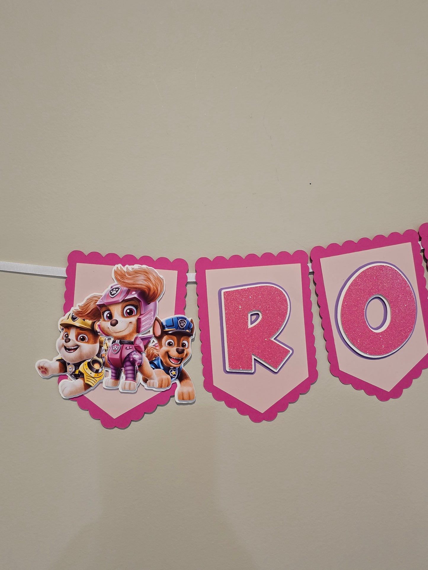 Paw Patrol Girly banner, Paw Patrol theme banner, Paw Patrol party decoration