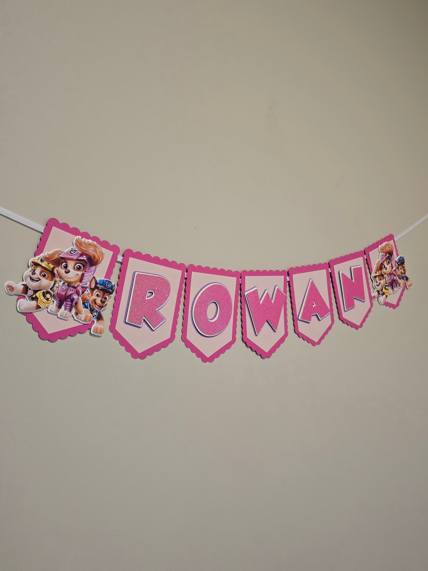 Paw Patrol Girly banner, Paw Patrol theme banner, Paw Patrol party decoration