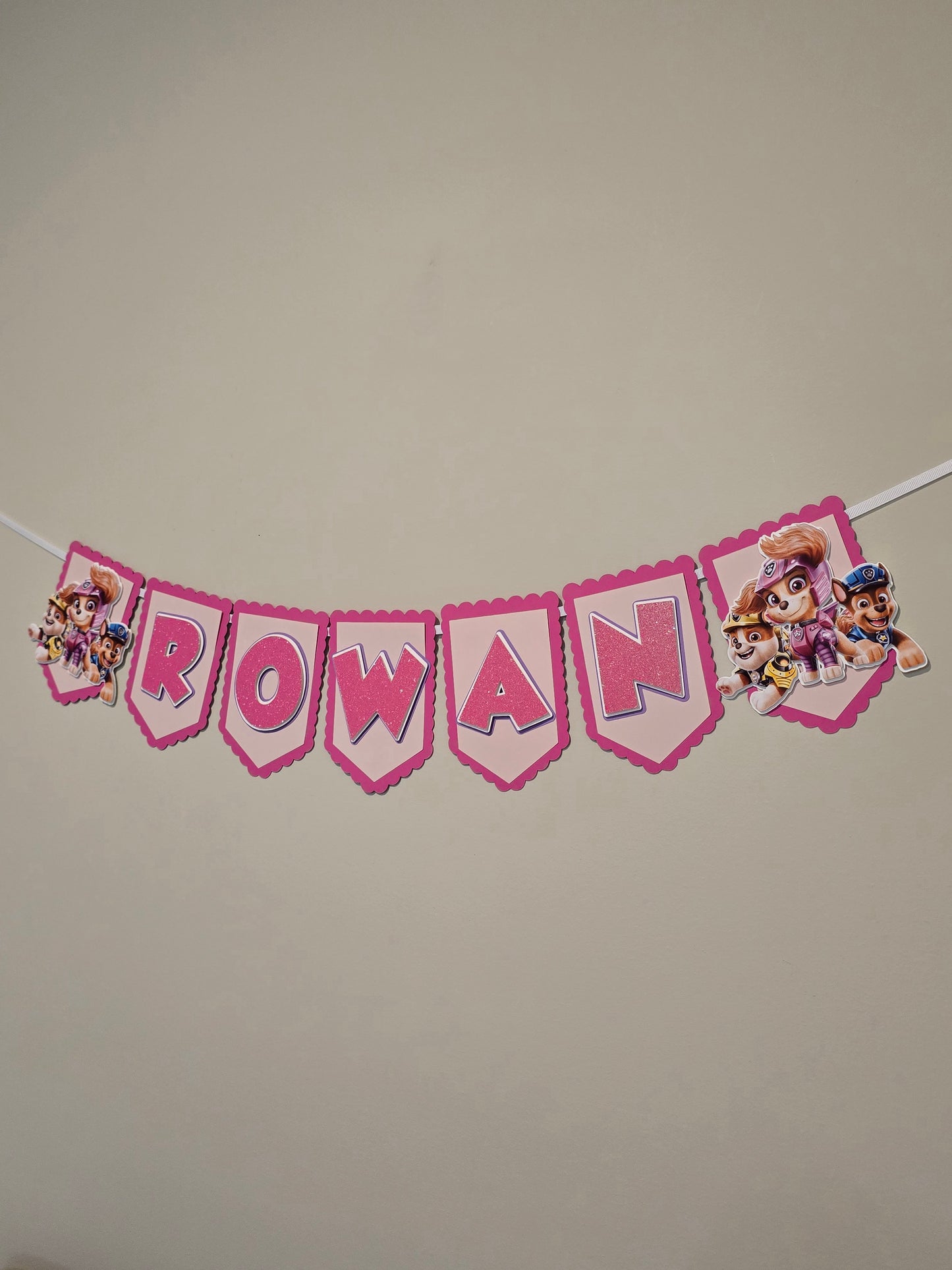 Paw Patrol Girly banner, Paw Patrol theme banner, Paw Patrol party decoration