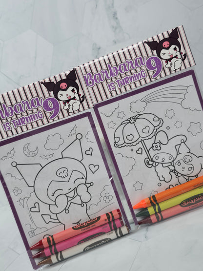 Kuromi coloring books, Kuromi coloring pages, Kuromi party favors