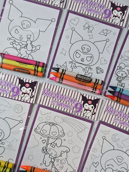 Kuromi coloring books, Kuromi coloring pages, Kuromi party favors