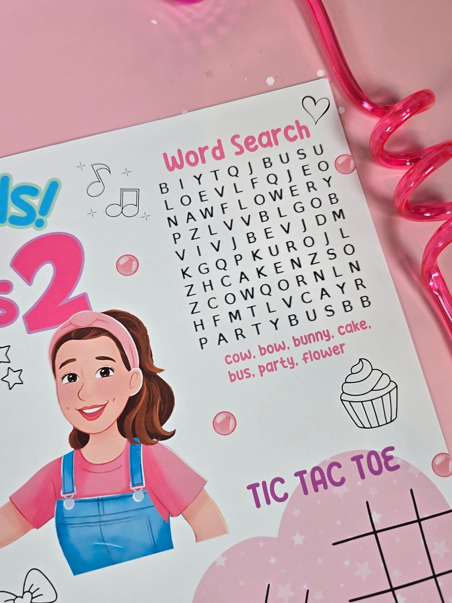 Ms. Rachel Birthday Party Placemats with Activities, Custom Ms. Rachel Themed Placemats for Kids’ Parties