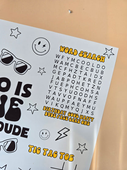 One Happy Dude Birthday Activity Placemats – Personalized Set of 10, Custom One Happy Dude Themed Placemats for Kids’ Birthday