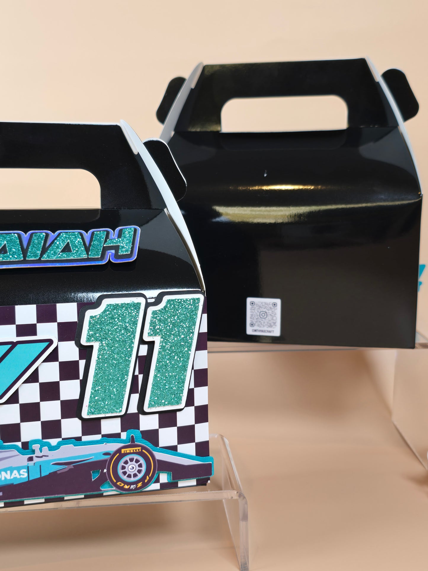 Race Cars Gable boxes, Formula 1 party favors , Mercedes birthday