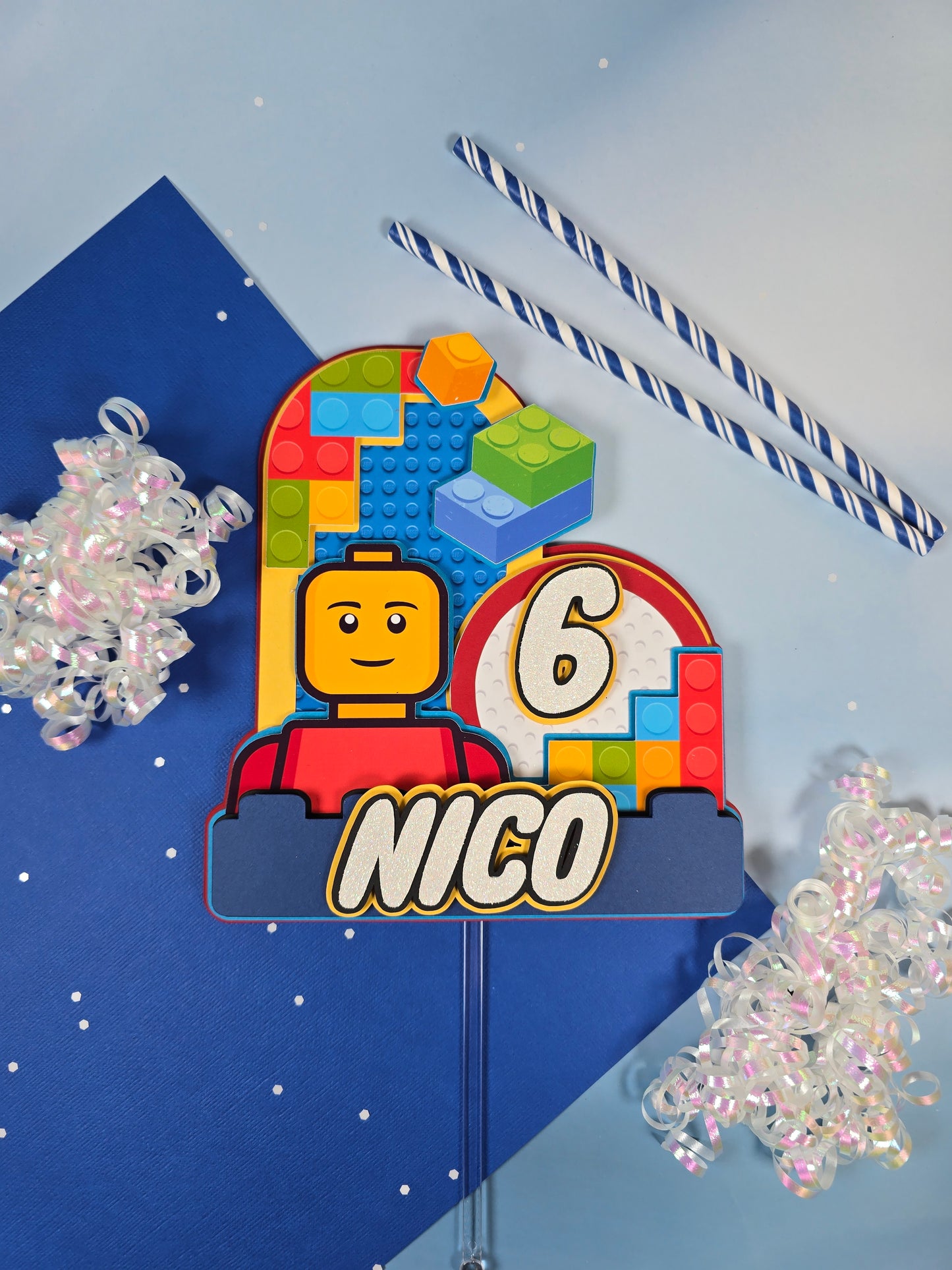 Building blocks Cake topper, Building blocks theme party, Building blocks party theme for boys