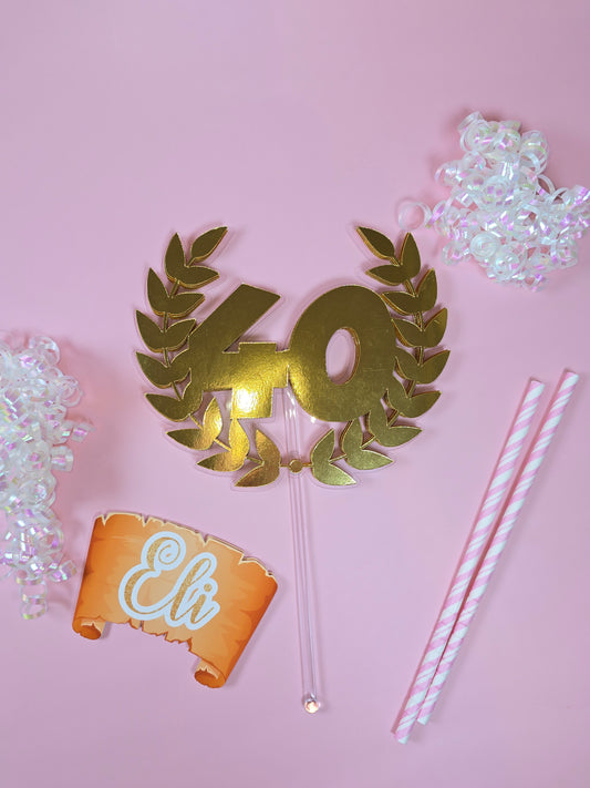 Greek Cake topper, Toga theme party