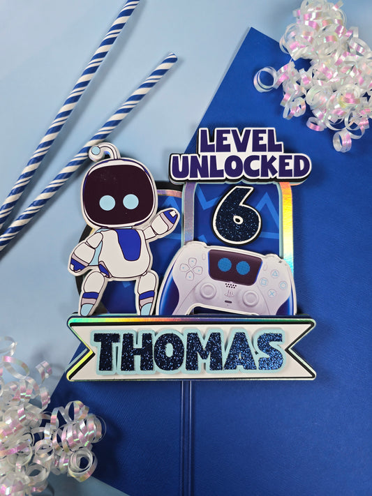 Astrobot Cake topper,  Video games birthday Astro bot party theme