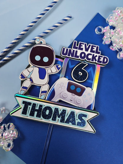 Astrobot Cake topper,  Video games birthday Astro bot party theme