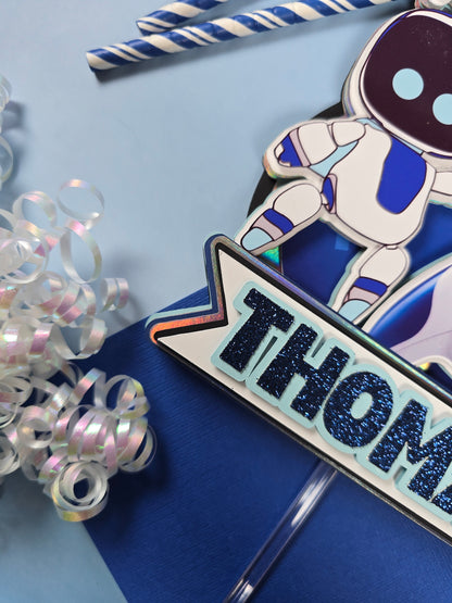 Astrobot Cake topper,  Video games birthday Astro bot party theme