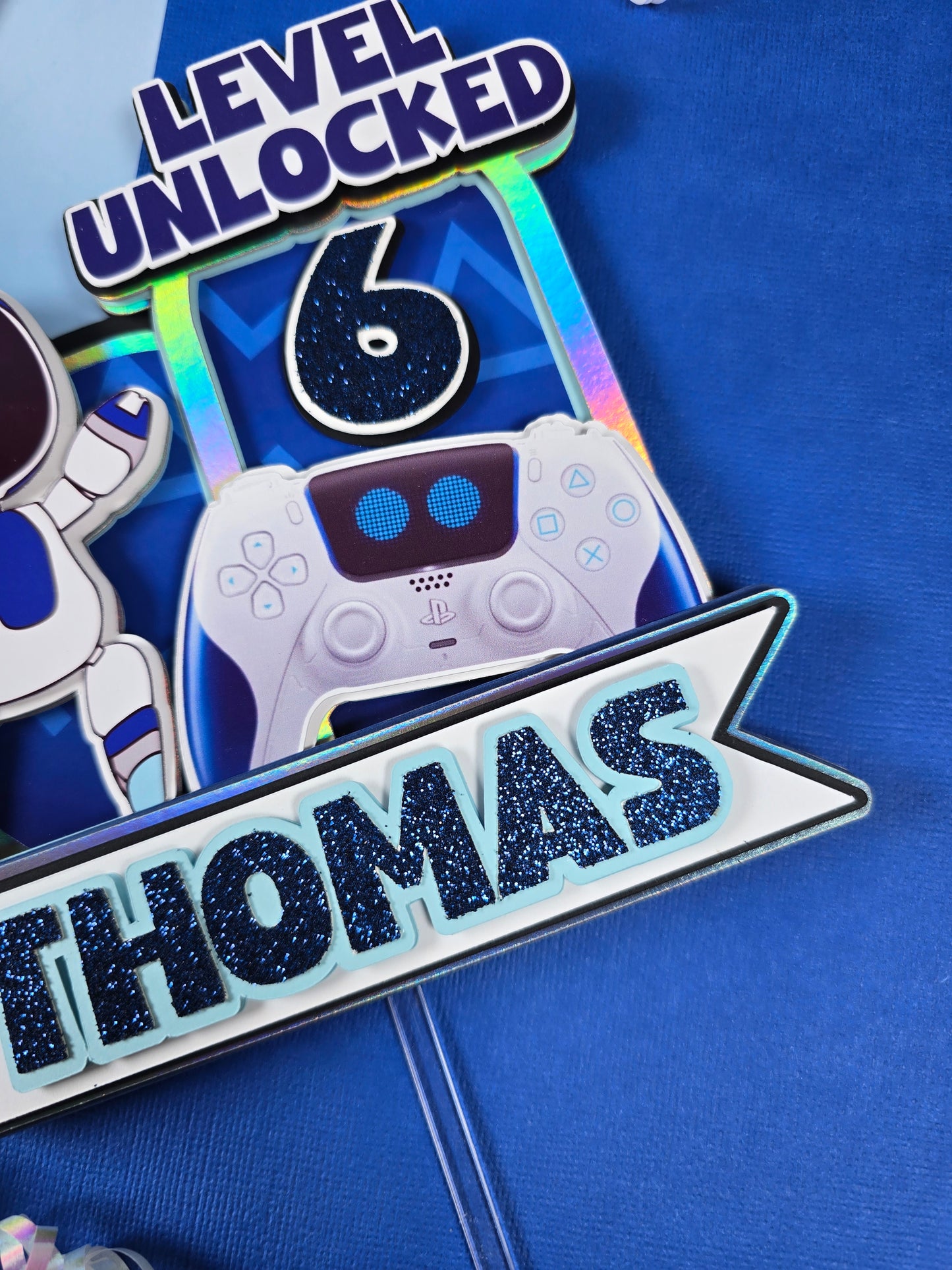 Astrobot Cake topper,  Video games birthday Astro bot party theme