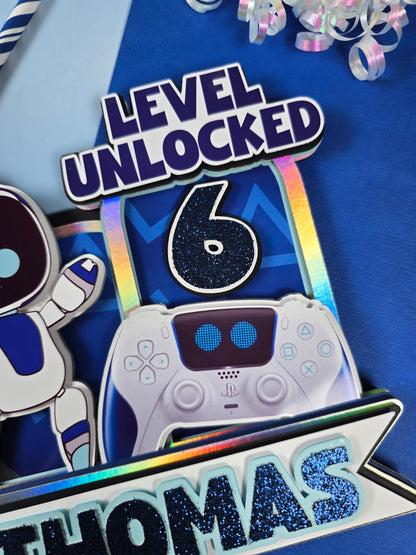 Astrobot Cake topper,  Video games birthday Astro bot party theme