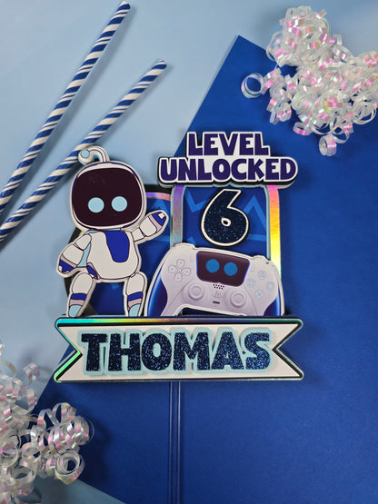 Astrobot Cake topper,  Video games birthday Astro bot party theme