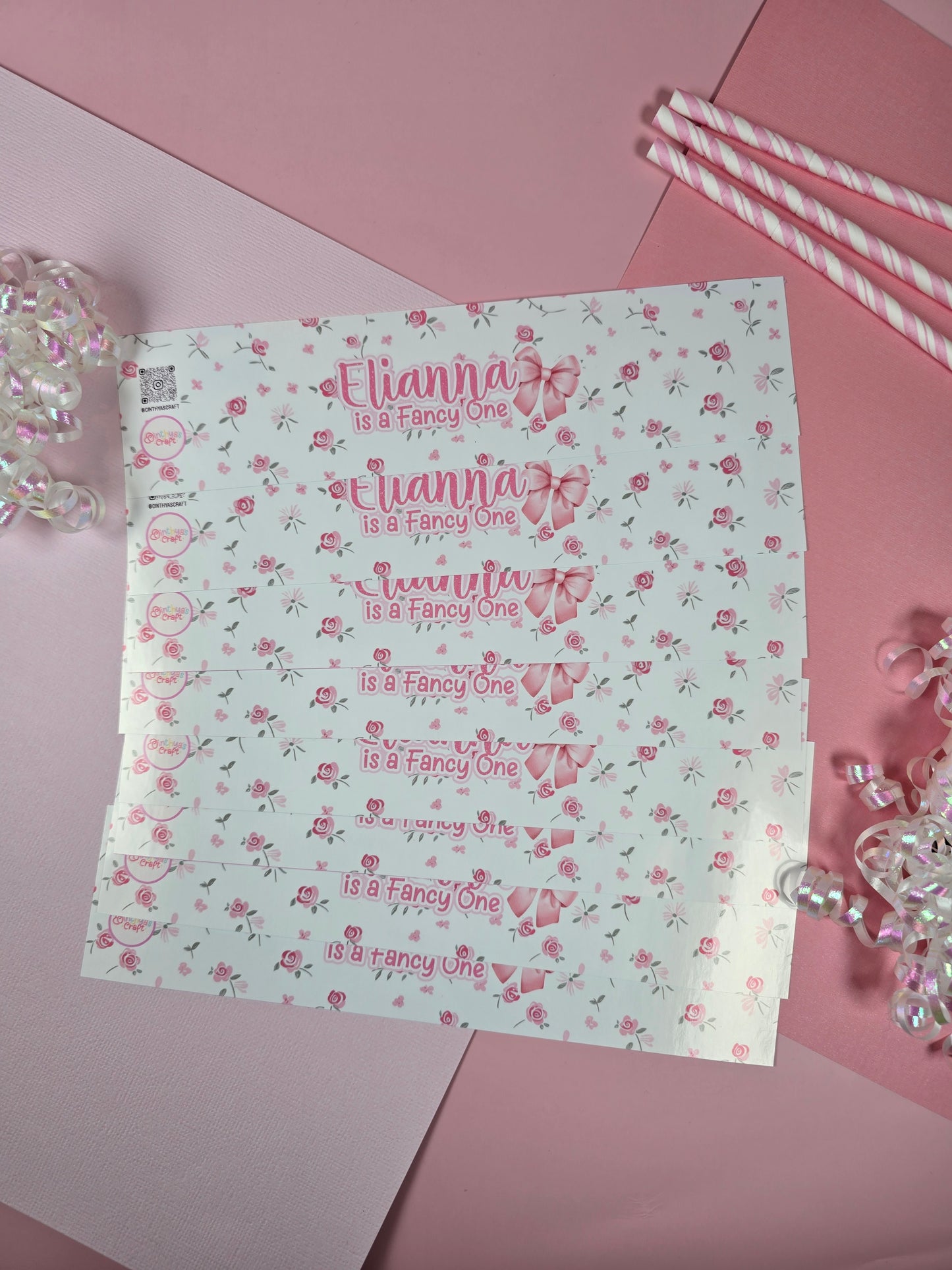 Coquette Water bottle labels,Love shack fancy waterproof labels