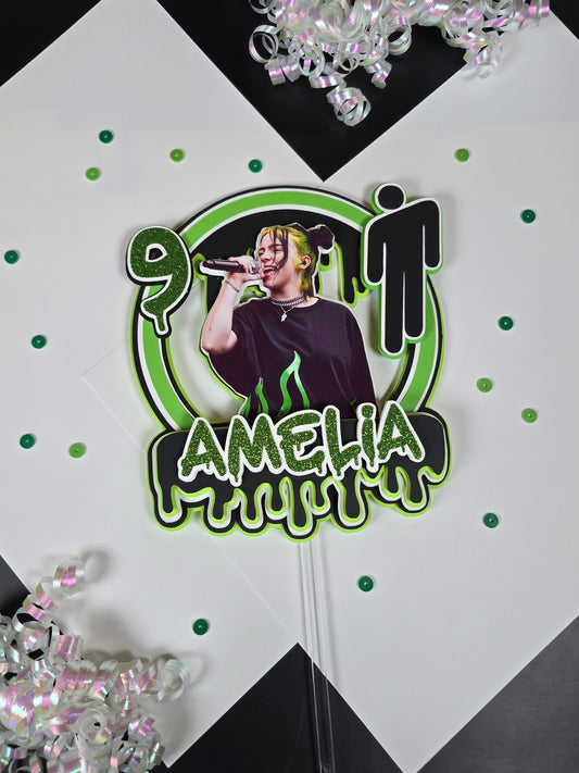 Billie Eilish Cake topper, Billie Eilish theme party, Billie Eilish party theme (Copy)