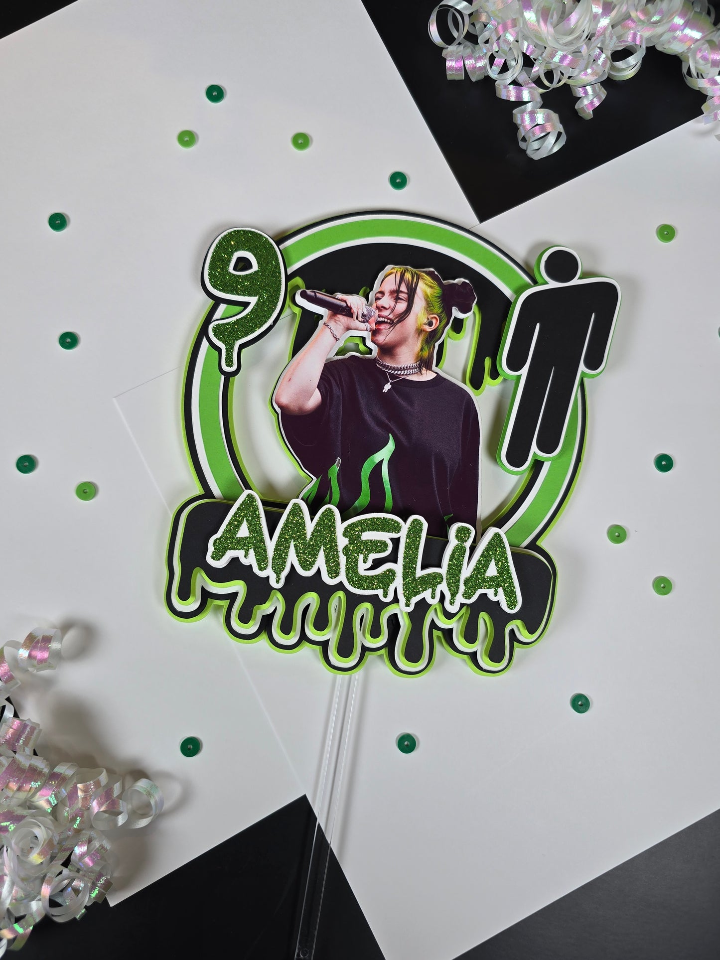 Billie Eilish Cake topper, Billie Eilish theme party, Billie Eilish party theme (Copy)