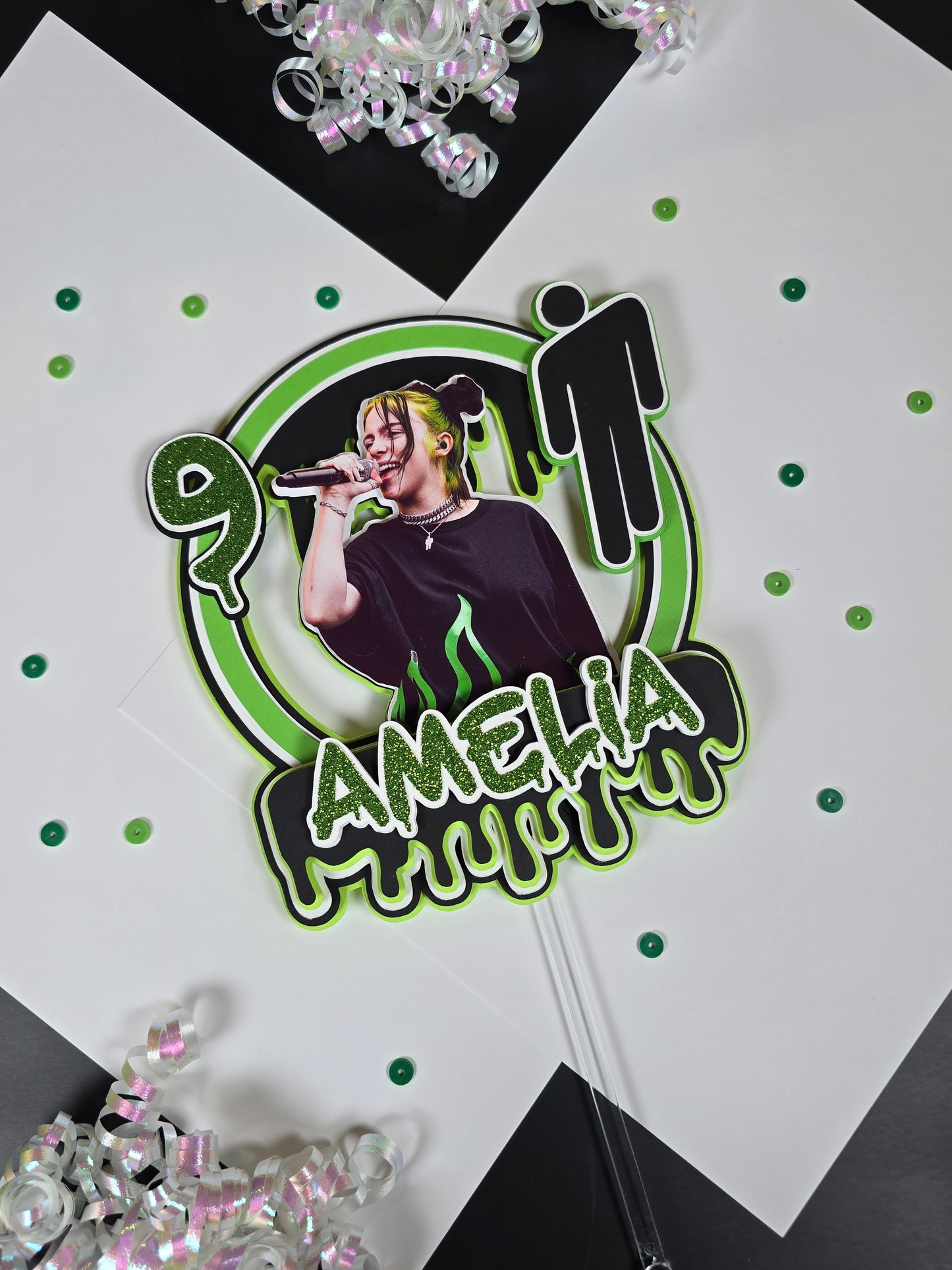 Billie Eilish Cake topper, Billie Eilish theme party, Billie Eilish party theme (Copy)