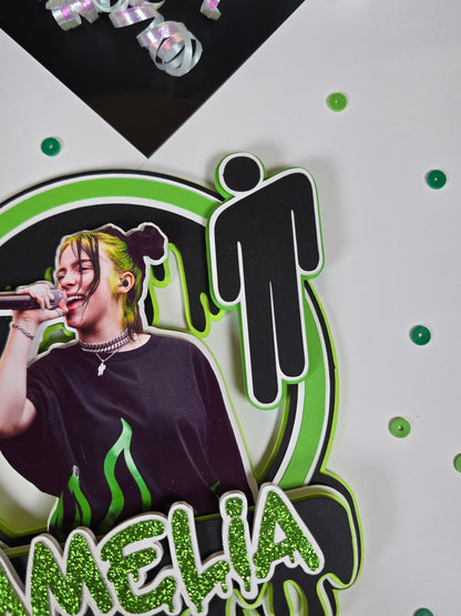 Billie Eilish Cake topper, Billie Eilish theme party, Billie Eilish party theme (Copy)