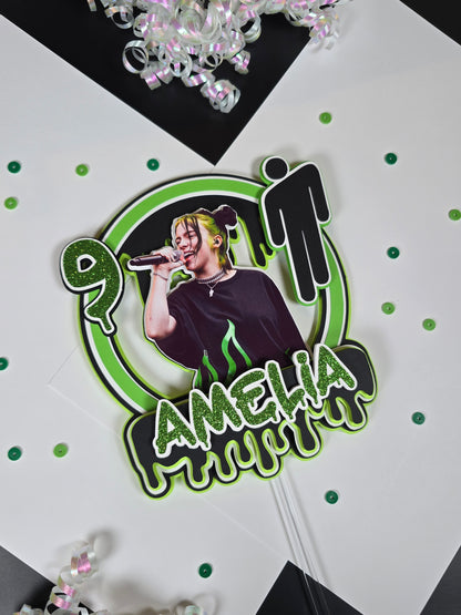 Billie Eilish Cake topper, Billie Eilish theme party, Billie Eilish party theme (Copy)
