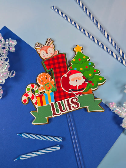 Oh What Fun It is To Be One Cake topper, Christmas theme party, Christmas party theme