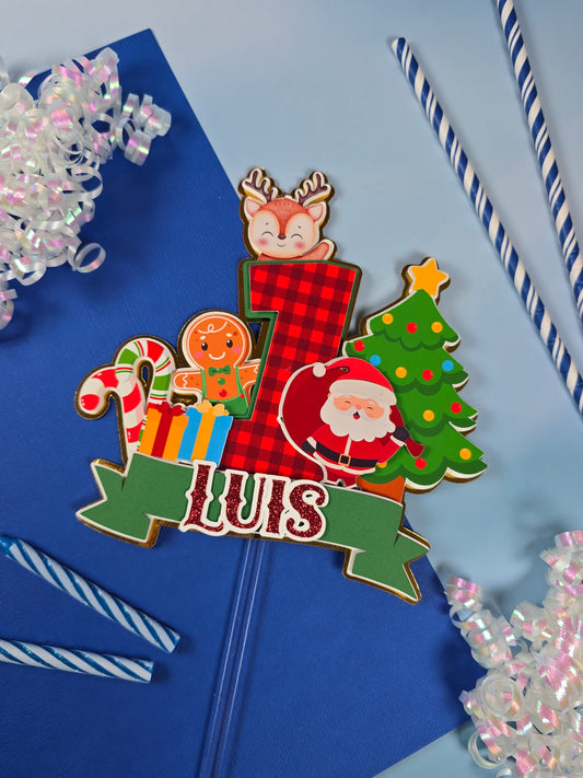 Oh What Fun It is To Be One Cake topper, Christmas theme party, Christmas party theme