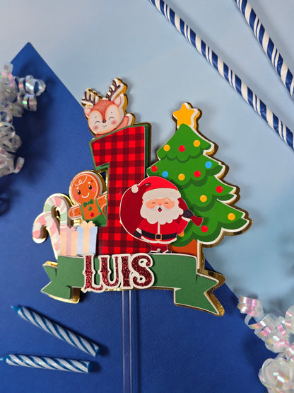 Oh What Fun It is To Be One Cake topper, Christmas theme party, Christmas party theme