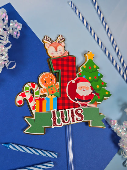 Oh What Fun It is To Be One Cake topper, Christmas theme party, Christmas party theme