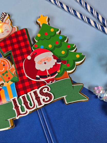 Oh What Fun It is To Be One Cake topper, Christmas theme party, Christmas party theme