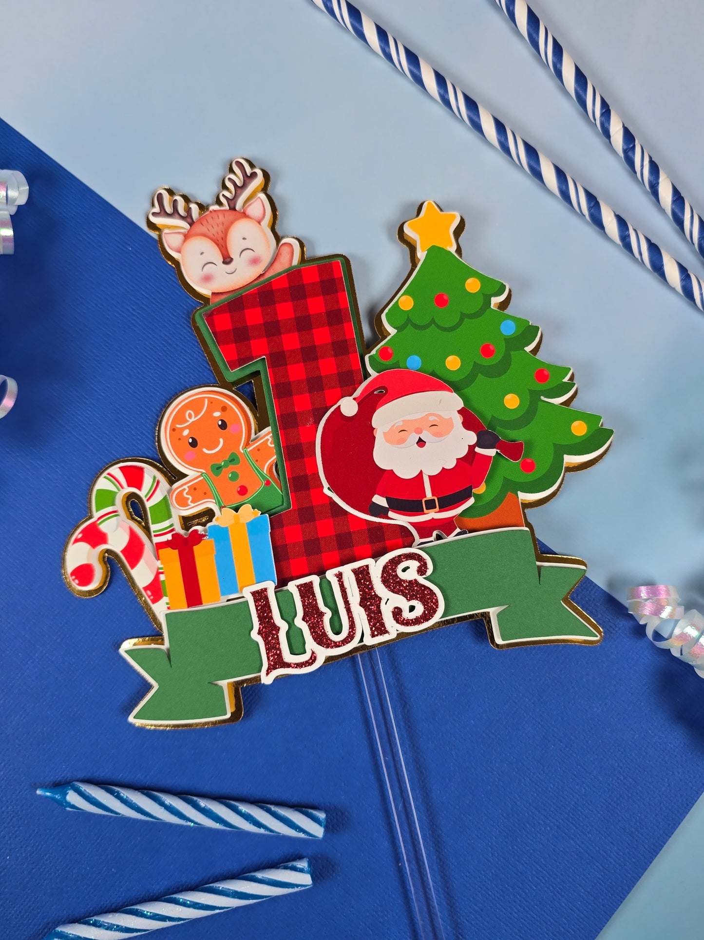 Oh What Fun It is To Be One Cake topper, Christmas theme party, Christmas party theme