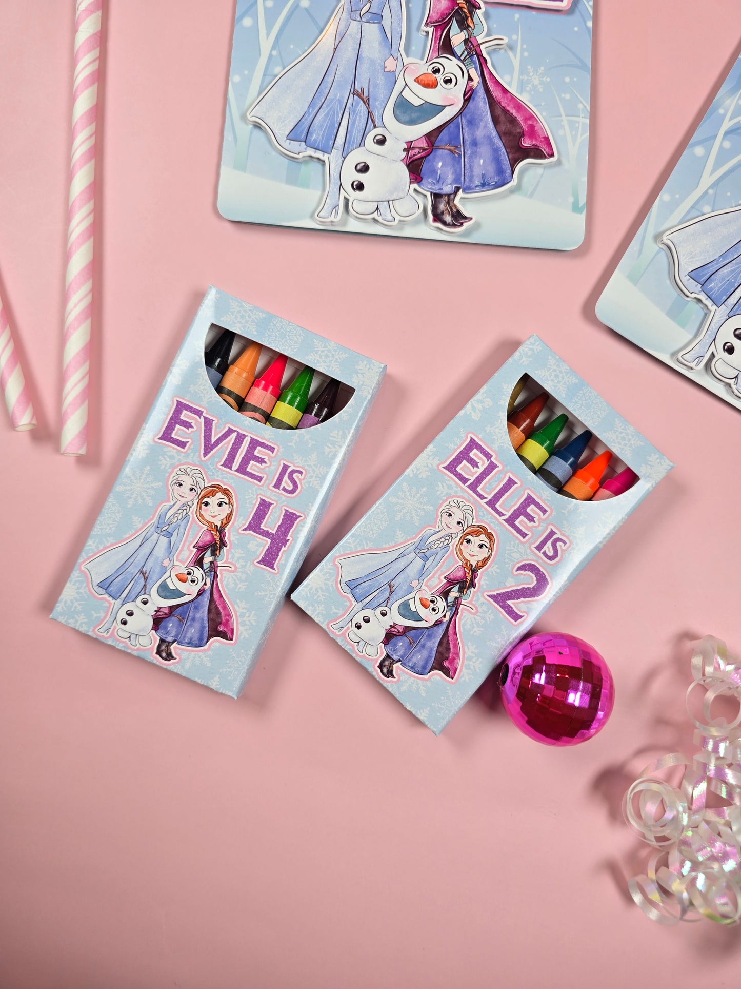 Ice princess coloring suite case + stickers, Enchanted Ice party favors, Magical snowland princess coloring