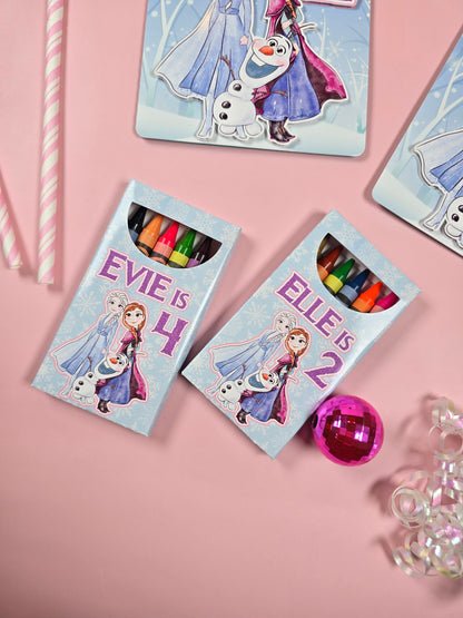 Ice princess coloring suite case + stickers, Enchanted Ice party favors, Magical snowland princess coloring