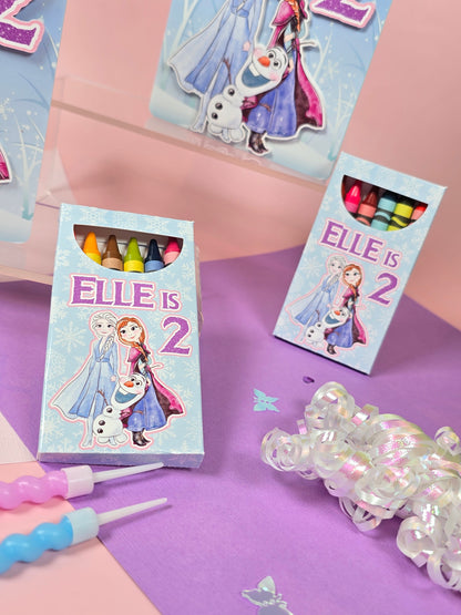 Ice princess coloring suite case + stickers, Enchanted Ice party favors, Magical snowland princess coloring