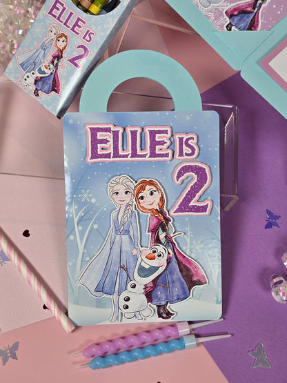 Ice princess coloring suite case + stickers, Enchanted Ice party favors, Magical snowland princess coloring