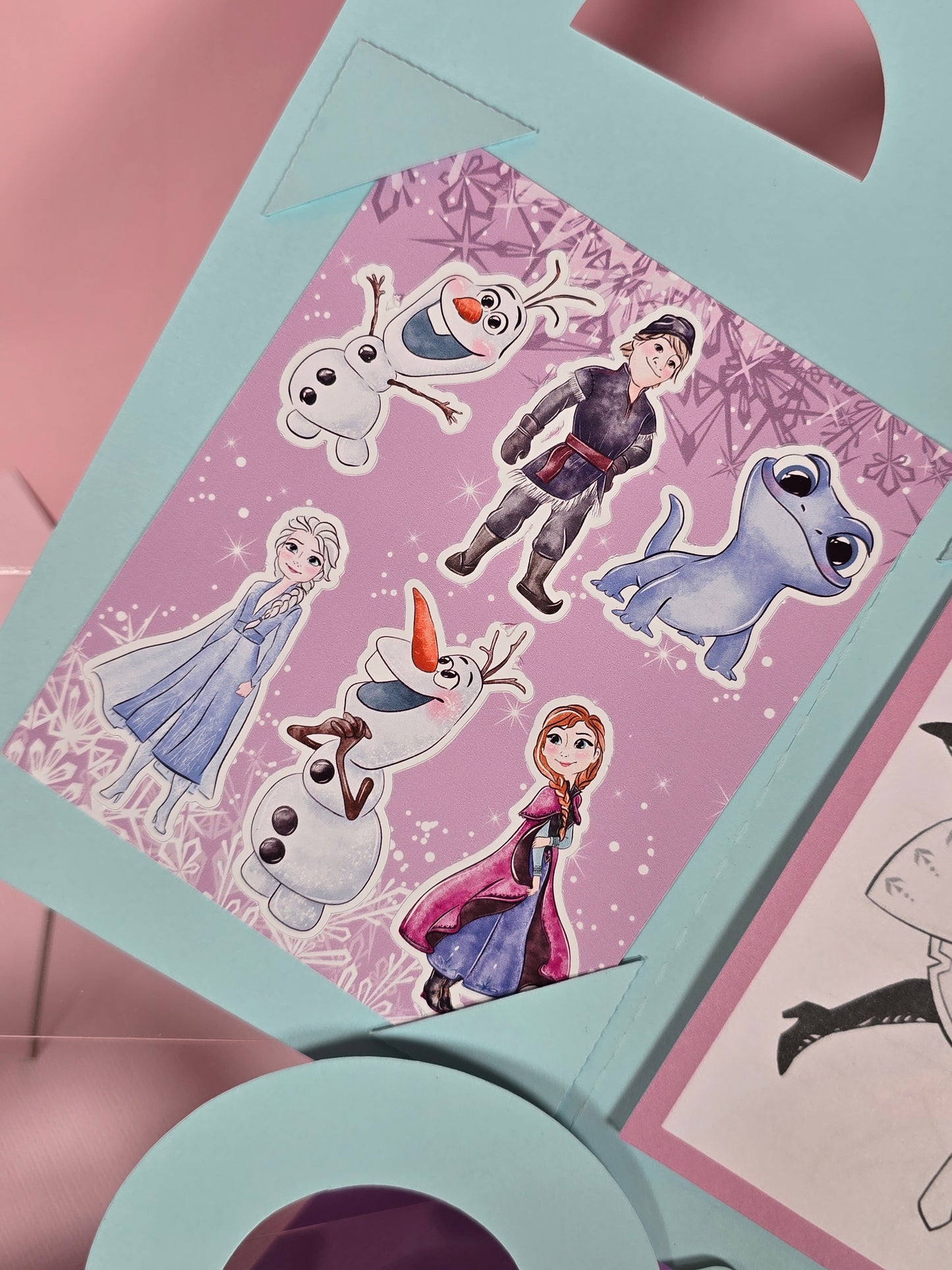 Ice princess coloring suite case + stickers, Enchanted Ice party favors, Magical snowland princess coloring