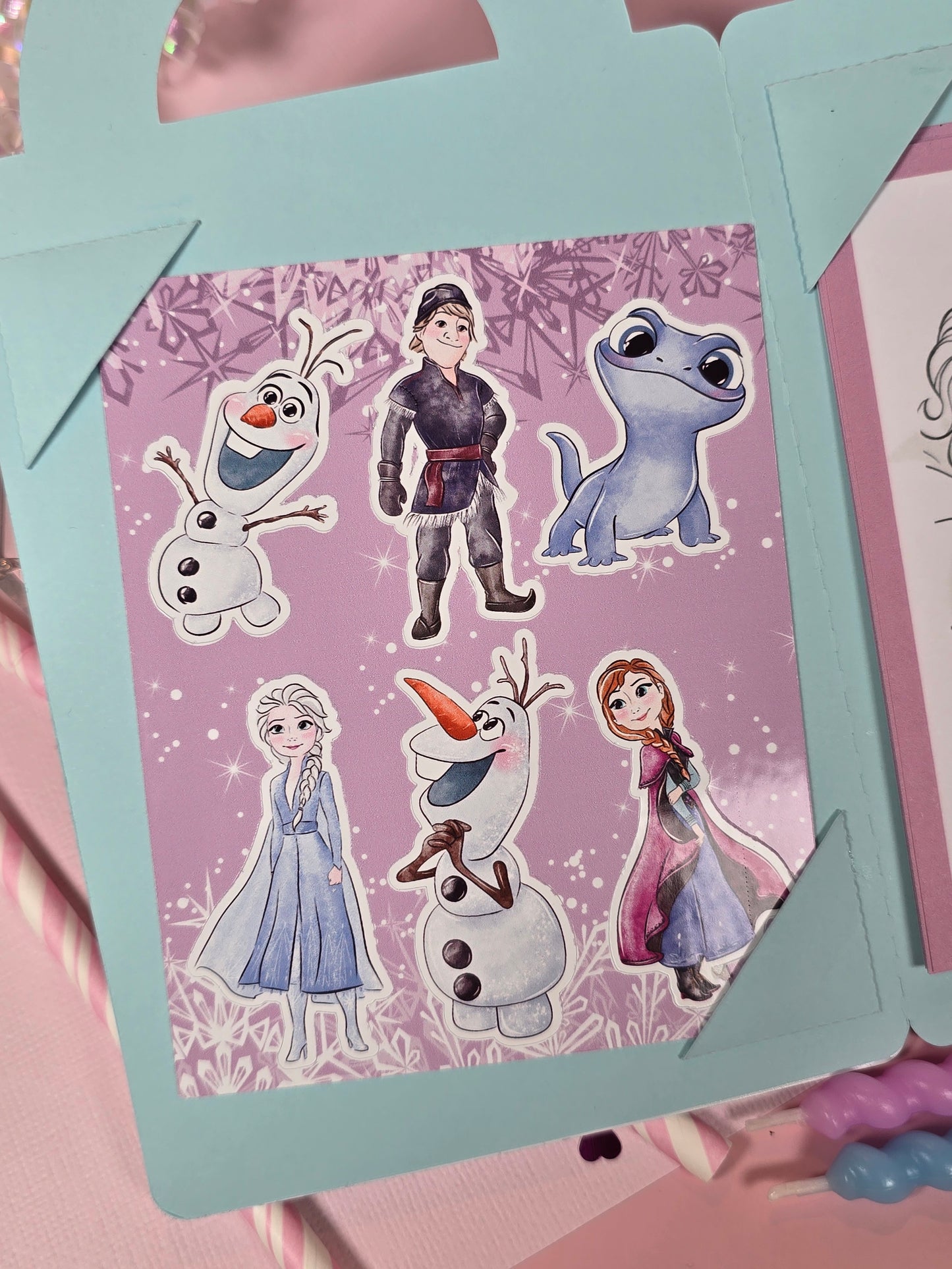 Ice princess coloring suite case + stickers, Enchanted Ice party favors, Magical snowland princess coloring