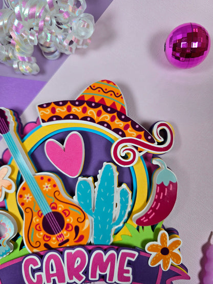 Mexican fiesta cake topper, Fiesta Cake topper,