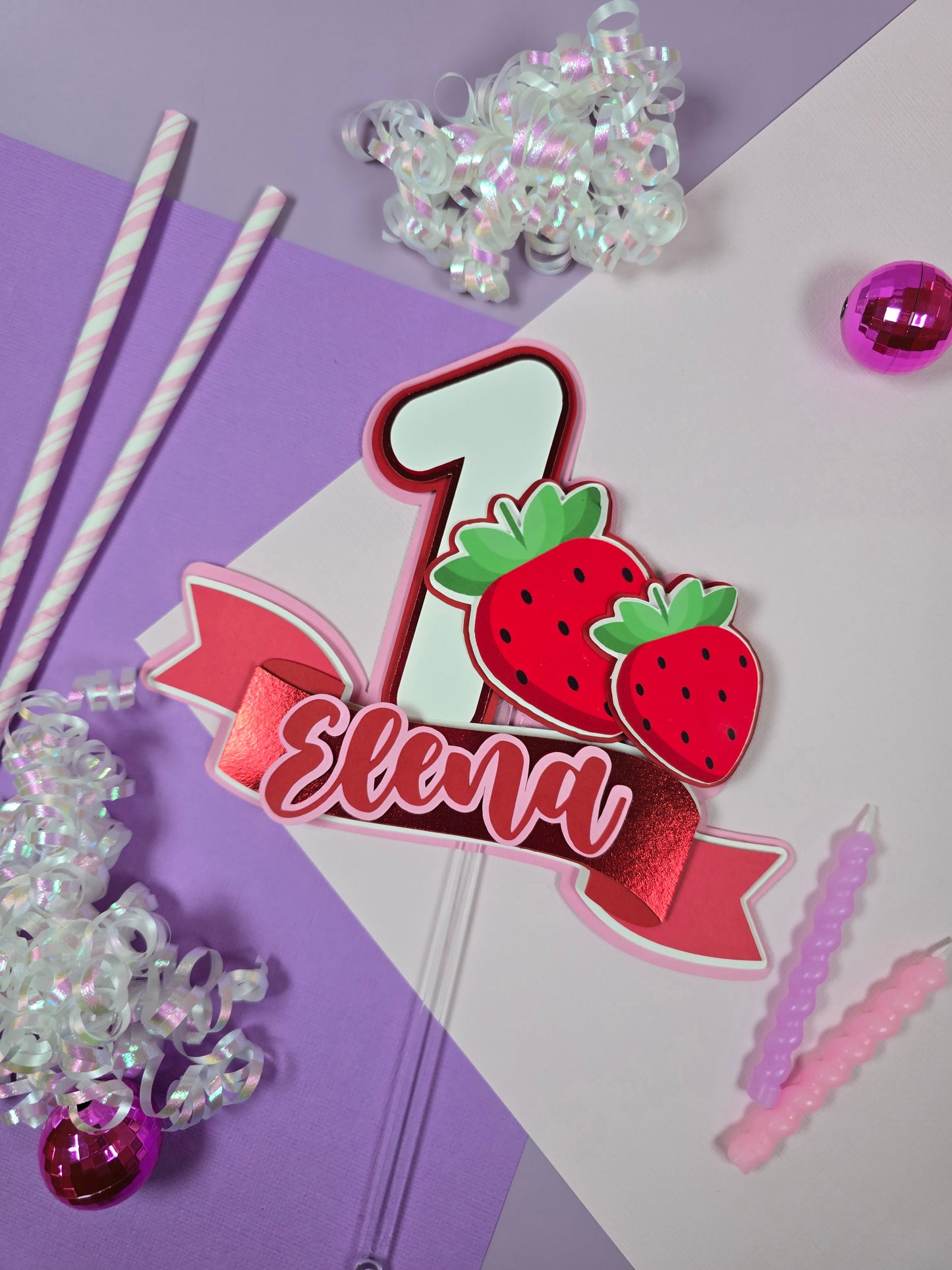 My Berry First Birthday Cake topper, berry first birthday, strawberry cake topper