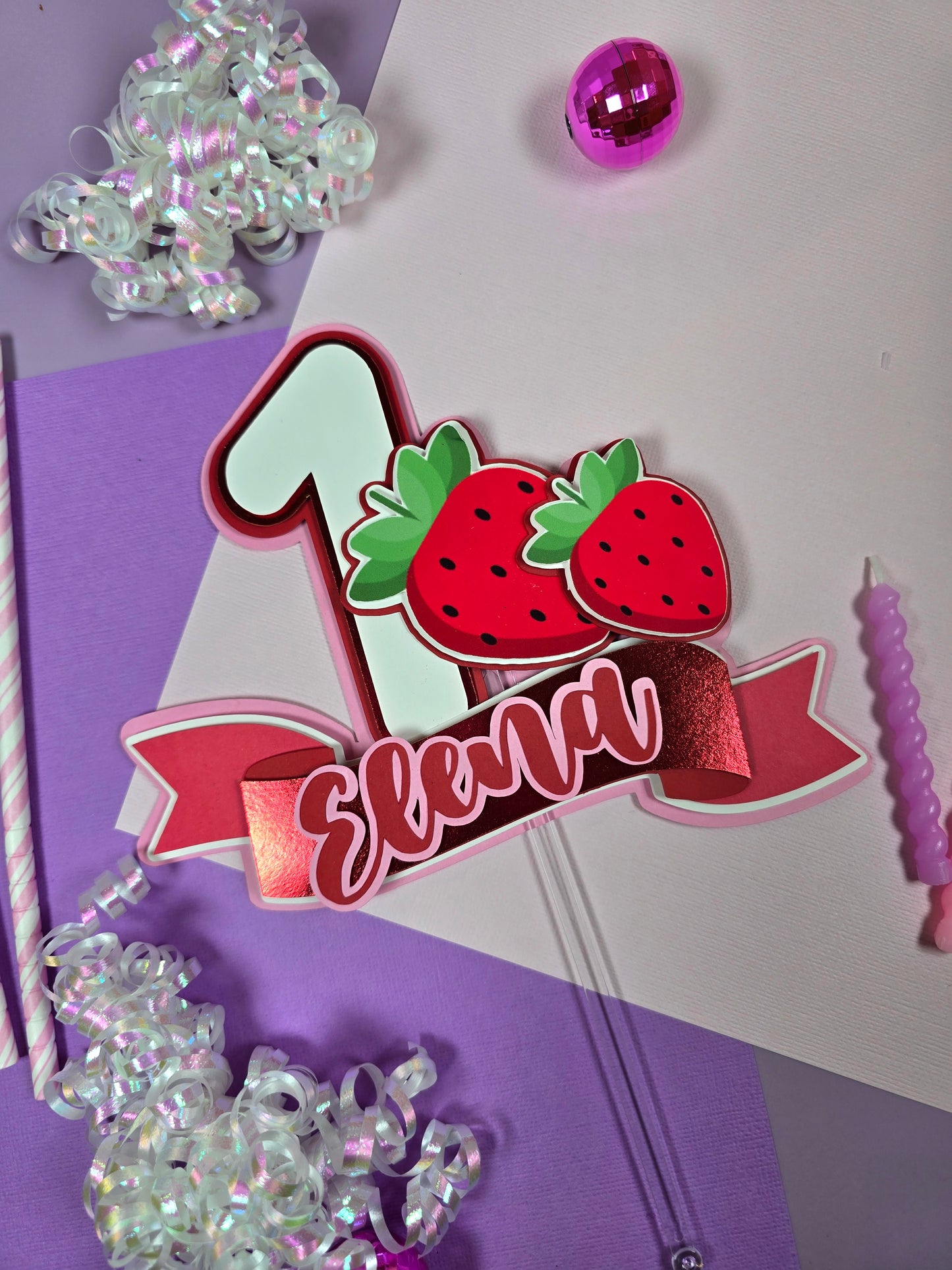 My Berry First Birthday Cake topper, berry first birthday, strawberry cake topper