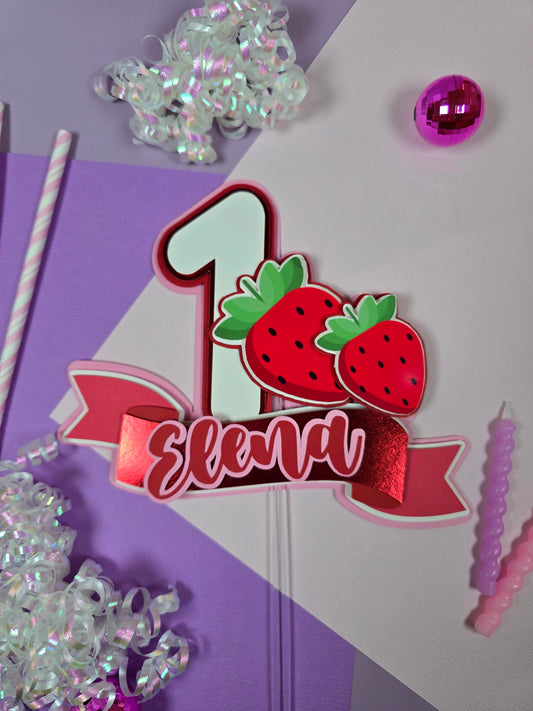 My Berry First Birthday Cake topper, berry first birthday, strawberry cake topper