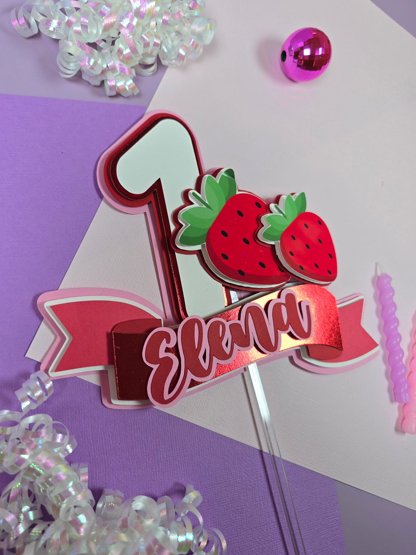My Berry First Birthday Cake topper, berry first birthday, strawberry cake topper