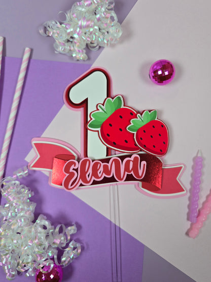 My Berry First Birthday Cake topper, berry first birthday, strawberry cake topper