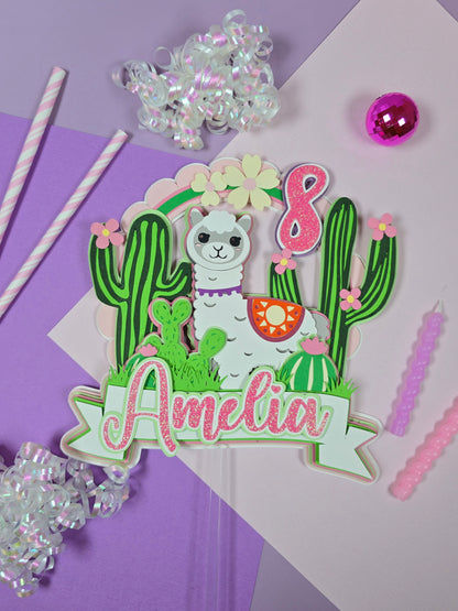 Llama Cake topper, Llama birthday decor, Alpaca cake topper, Animal lover cake topper