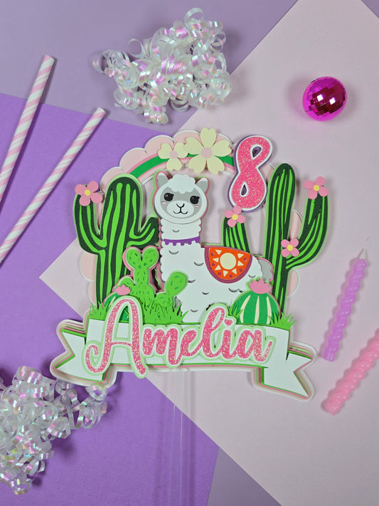 Llama Cake topper, Llama birthday decor, Alpaca cake topper, Animal lover cake topper