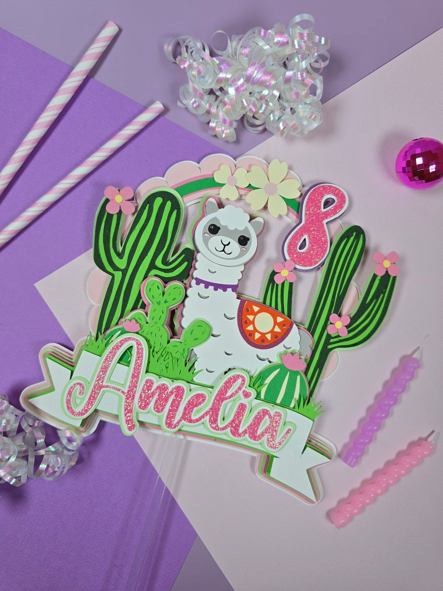 Llama Cake topper, Llama birthday decor, Alpaca cake topper, Animal lover cake topper
