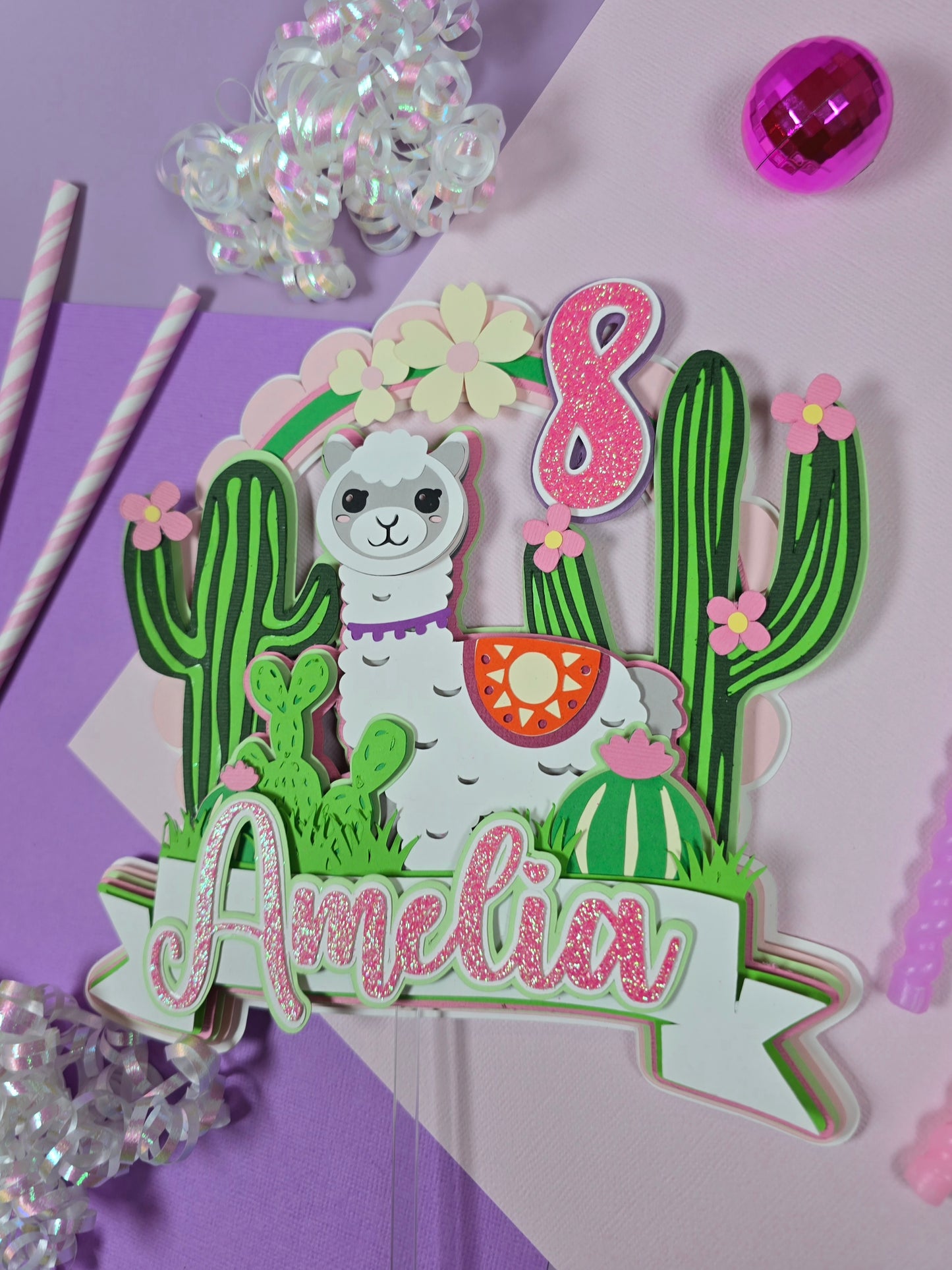 Llama Cake topper, Llama birthday decor, Alpaca cake topper, Animal lover cake topper