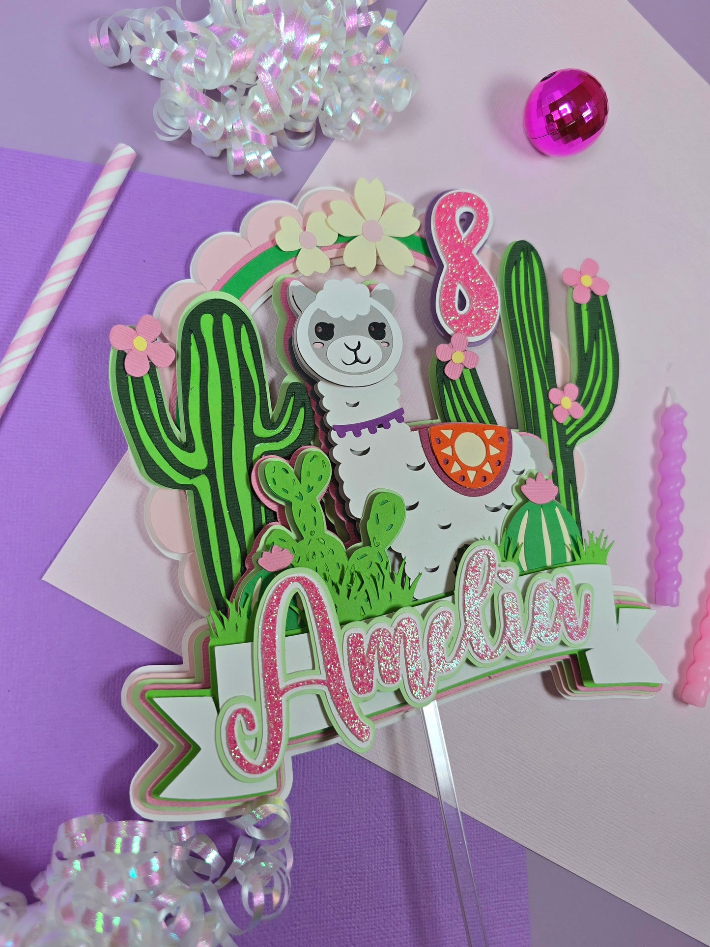 Llama Cake topper, Llama birthday decor, Alpaca cake topper, Animal lover cake topper
