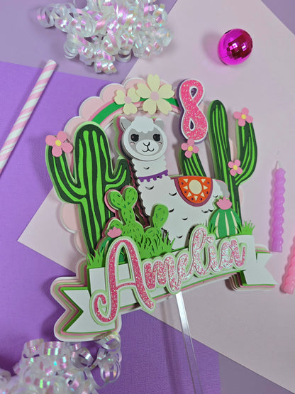 Llama Cake topper, Llama birthday decor, Alpaca cake topper, Animal lover cake topper