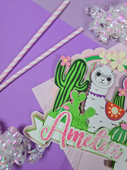 Llama Cake topper, Llama birthday decor, Alpaca cake topper, Animal lover cake topper